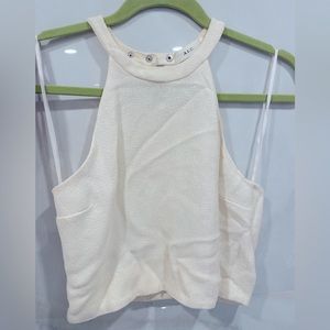 CREAM CROP SLEEVELESS TOP